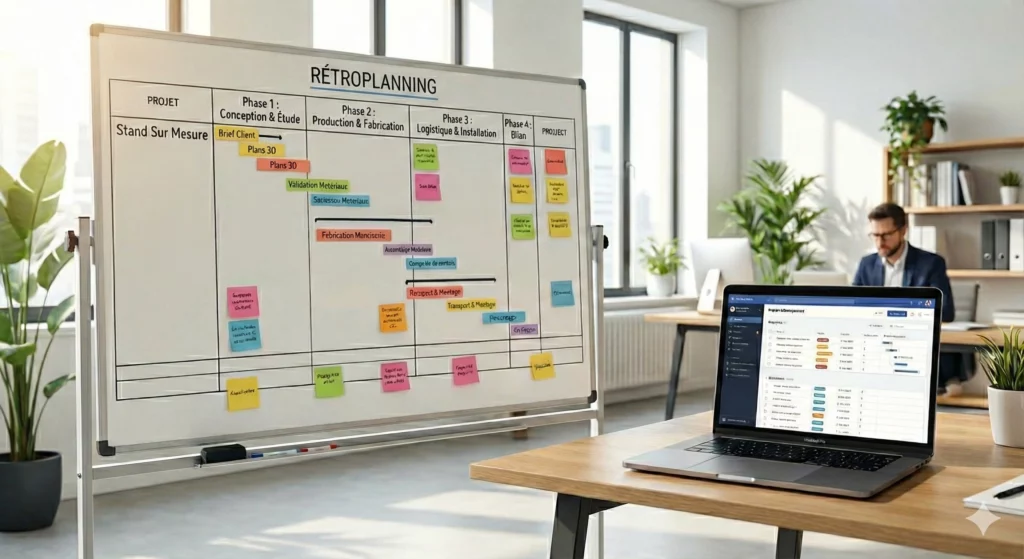 Rétroplanning de création de stand à Paris pour la préparation d’un salon professionnel